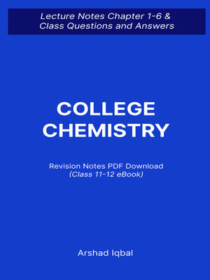 cover image of Class 11-12 Chemistry Quiz Questions and Answers PDF | College Chemistry Exam E-Book PDF